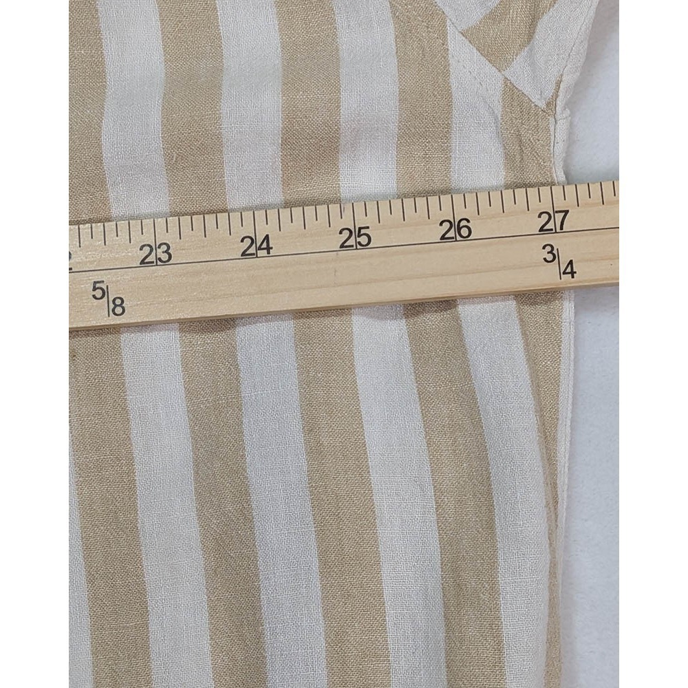 Old Navy Linen Popover Tunic Womens‎ XXL Beige Stripe Coastalcove Beachy Resort - Picture 6 of 10